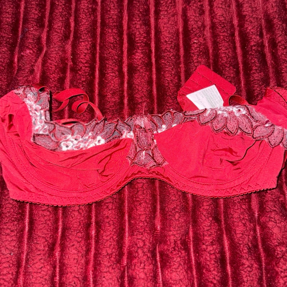 Elegant Red Lace Bra